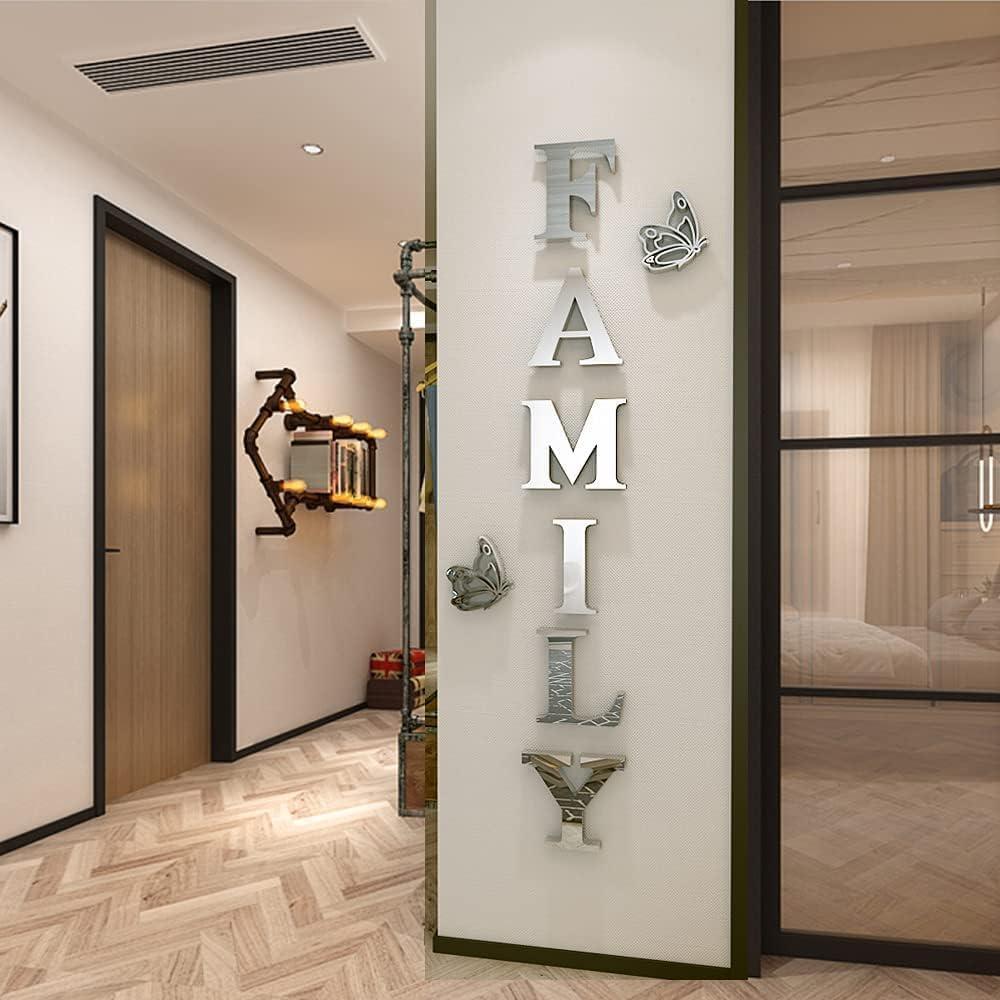 3D Family Sign Acrylic Mirror Wall Decor