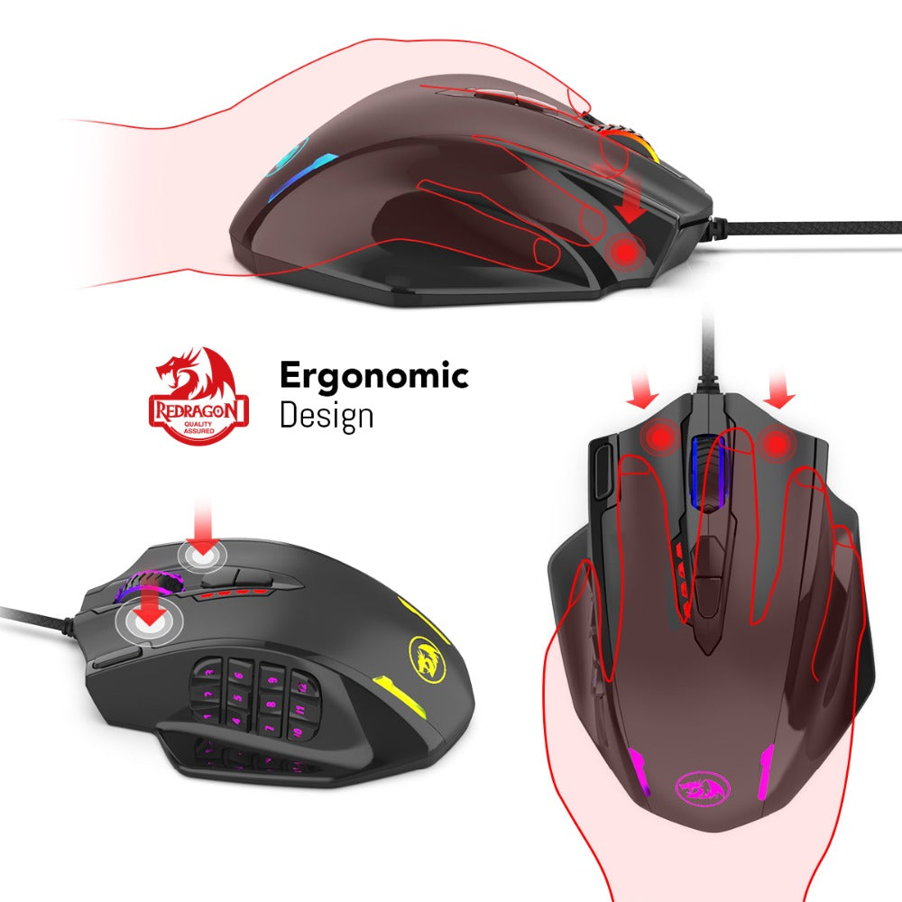 Red Dragon M908 One-Hander Macro Defines Mouse