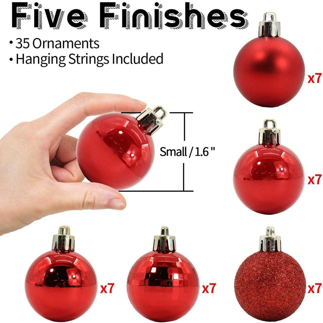 Christmas Balls – Red Shiny Hanging Decor Ornaments