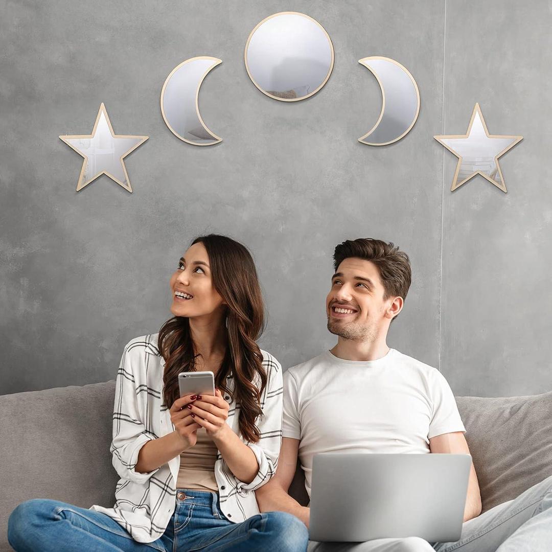 Acrylic Moon Phase Wall Decor Set – Modern Home Decoration