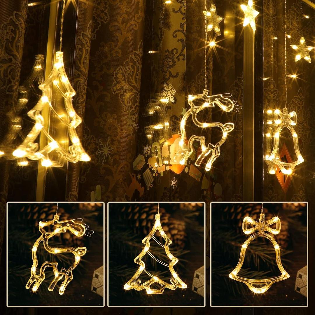 138 LED Stars Curtain String Lights - Decorative Starry Ambiance