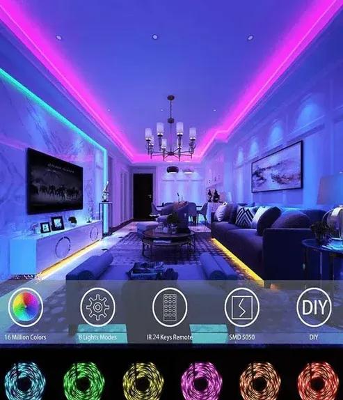 RGB LED Strip Lights with Remote - Room & Wall Decoration