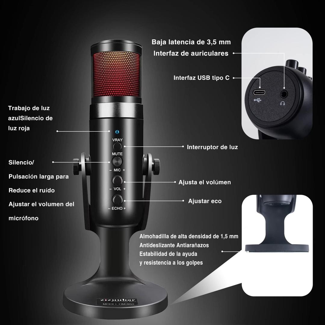 USB Microphone Desktop - High-Quality Plug-and-Play Recording